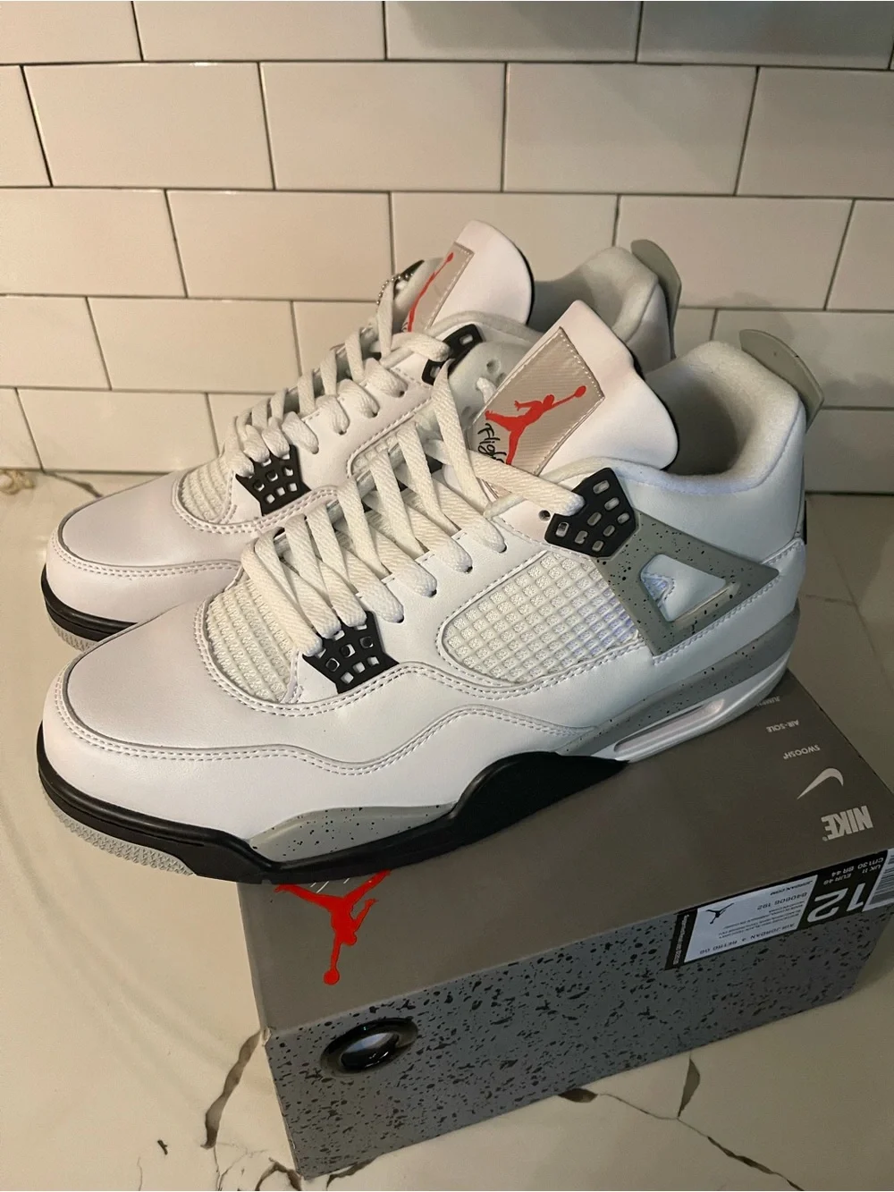 Men’s Retro 4 White Cement Size 12 Without Box.